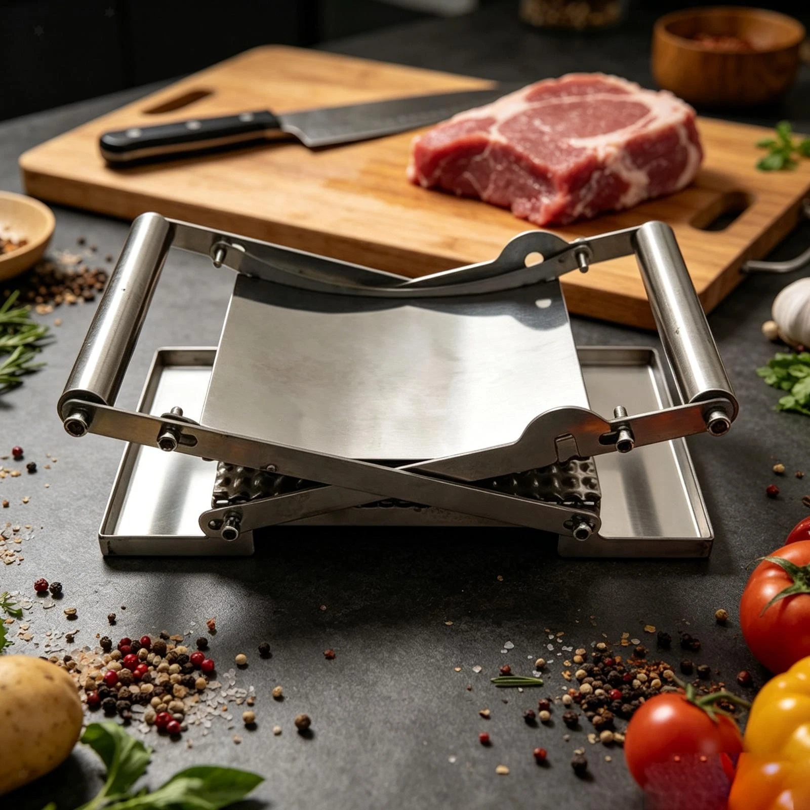 Meat Tenderizer Easy to Use Stainless Steel Heavy Duty Durability Meat Press
Opens in a new window o