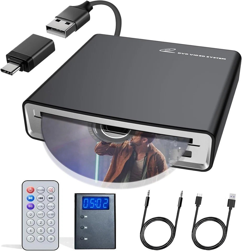For Car With Usb&type-c Port/decoder/aux Port, Portable Black