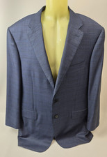 Canali Men's 13290/31 Blue Microcheck Wool Sport Coat Jacket Size 54 L EU/ 44 US