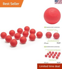 Pack of 12 Certified Lacrosse Balls Durable Rubber, Bright Colors for Gameplay
