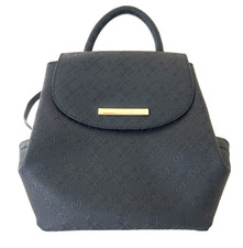 Vakko Women's Backpack Black Small hand Bag Leather Turkiye monogram back pack
