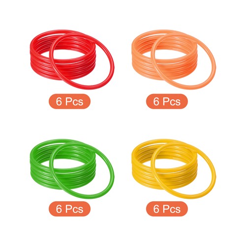 Carnival Ring-Toss Rings 8cm ID, 24 Pack Plastic(Green, Orange, Red, Yellow) - Picture 3 of 5