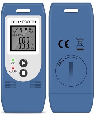 ThermElc TE-02 PRO TH Datenlogger Temperatur Luftfeuchtigkeit automatisc CSV ...