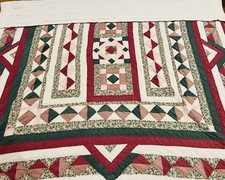 Vintage  Sawtooth Feathered Star  Variant Hand Designed  Crafted QUILT Vibrant