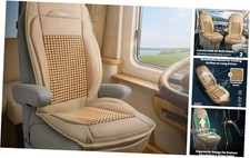 Tan Beaded RV Seat Cover for Captain Chairs   Breathable Comfort for Class 1