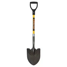 Seymour Midwest 49561Gr Round Point Shovel, 14 Ga #2 Blade, Steel Blade,