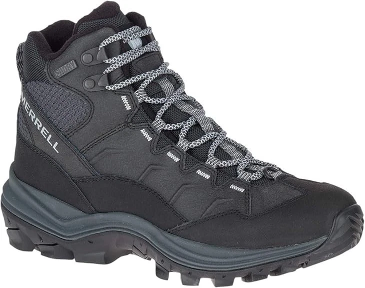 Merrell Womens Thermo Chill Mid Waterproof Leather Snow Boot Insulated Black - 7