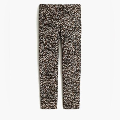 J. Crew Leopard Print Winnie Pant in Stretch Cotton Size 4 Cropped Ankle