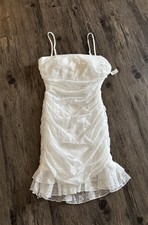 Windsor Lace White Mini Bodycon Dress With Tie-Back Design Size Small