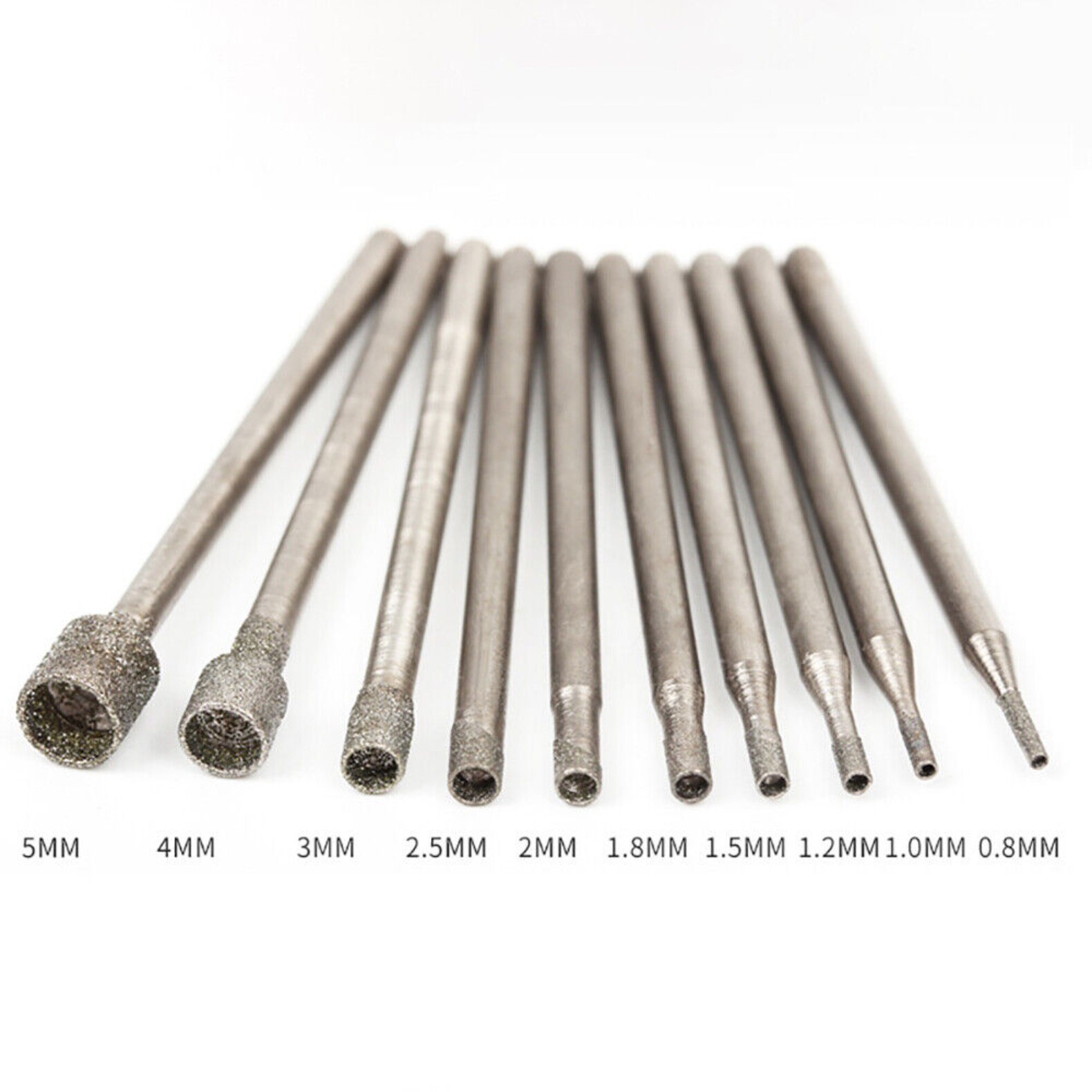 0.8-5mm Diamond Burr Core Drill Bits Engraving for Glass Tile Dremel Rotary Tool