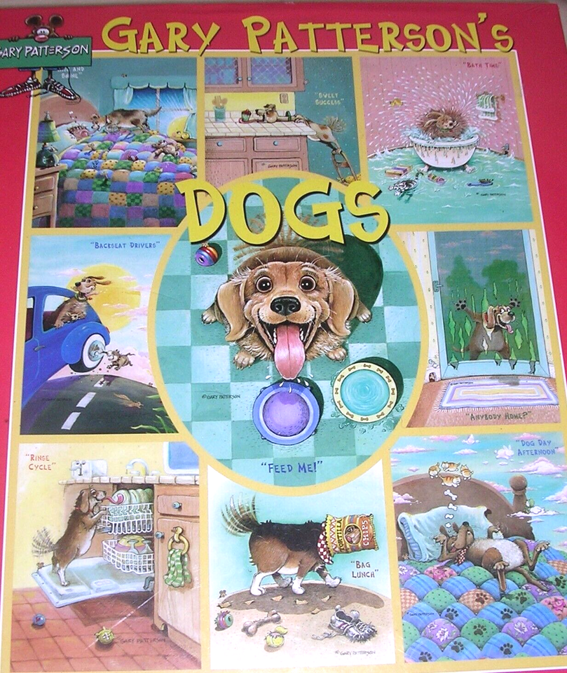 NEW 2010 HTF Gary Patterson's Dogs Cartoon Dog Day Bath Time 1000 Piece