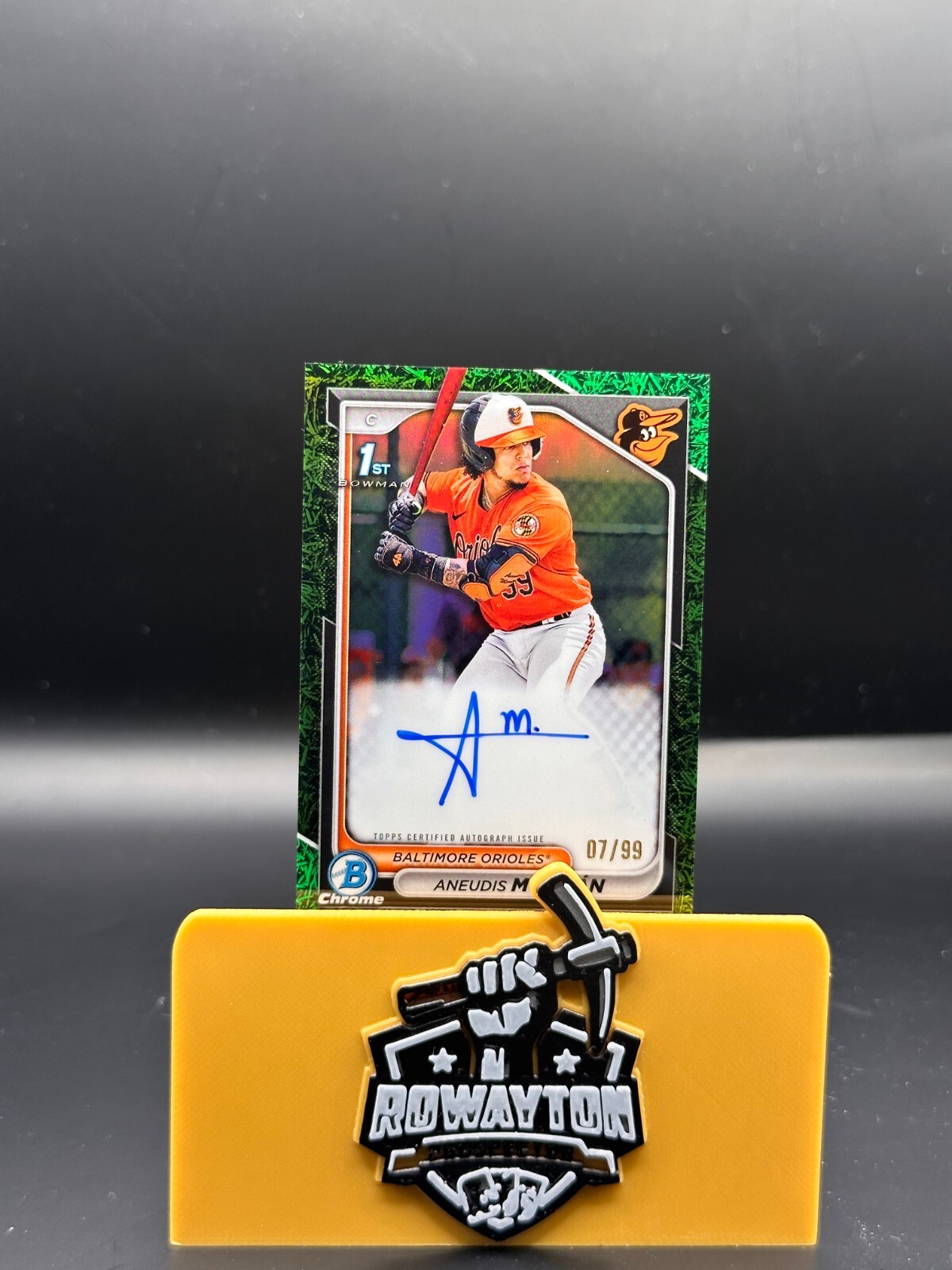 ANEUDIS MORDAN 2024 Bowman Chrome 1st Prospect GREEN GRASS REFRACTOR AUTO /99!