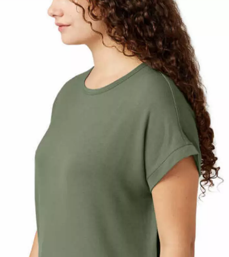 Buffalo sz:S Women's Crew Neck Super Soft French Terry T-Shirt Relaxed Top Green - Picture 8 of 11