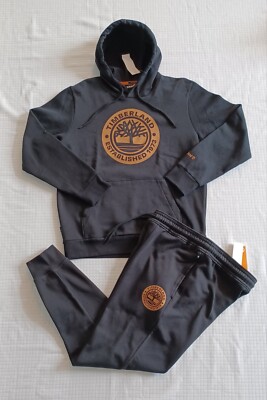 Novo Moletom de Lã Logotipo Árvore Timberland Preto/Trigo