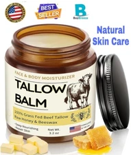 Veakoo Beef Tallow for Skin, Organic Whipped Tallow and Honey Balm, Grass Fed