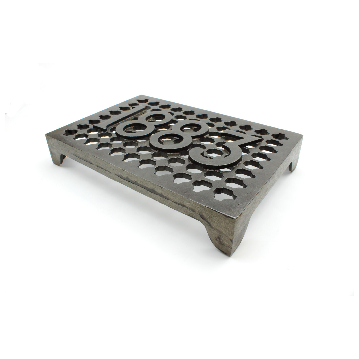 Oakcrafts - Antique Cast Iron Double 1883 Air Brick - 240mm x 160mm