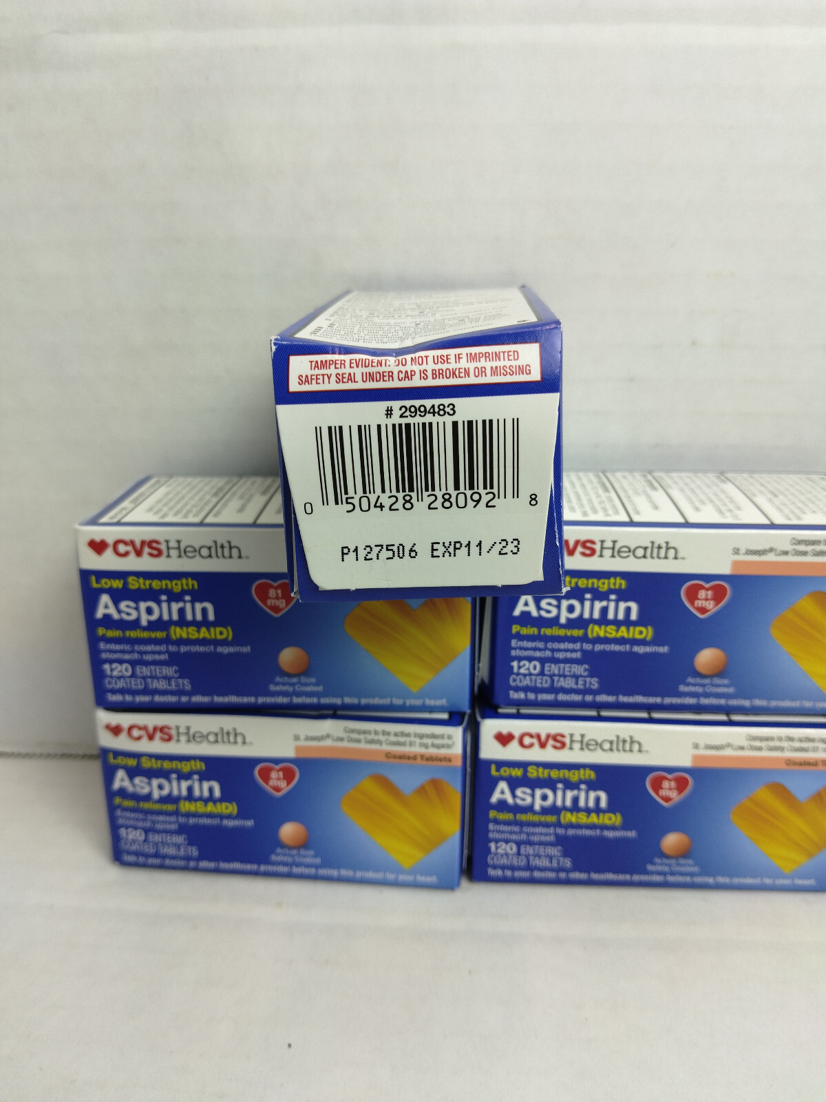 CVS Low Strength Aspirin Pain Reliever 81mg READ Expires 11/2023 Lot of