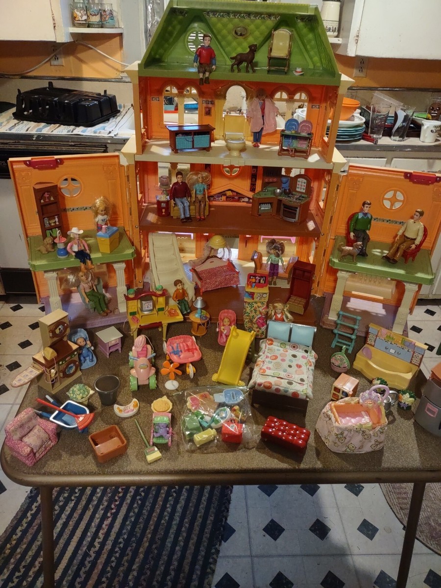 Huge Fisher Price Loving Family Grand Mansion Dollhouse, Furniture