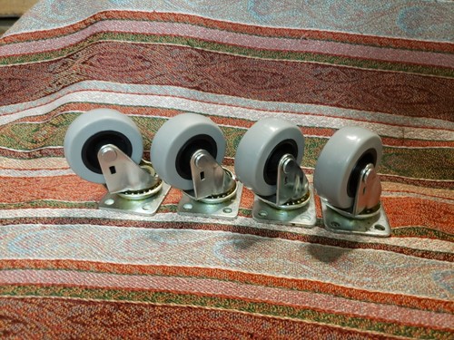 4 Pack 2" Swivel Caster Wheels Rubber Base with Top Plate & Bearing NEW - Picture 7 of 9