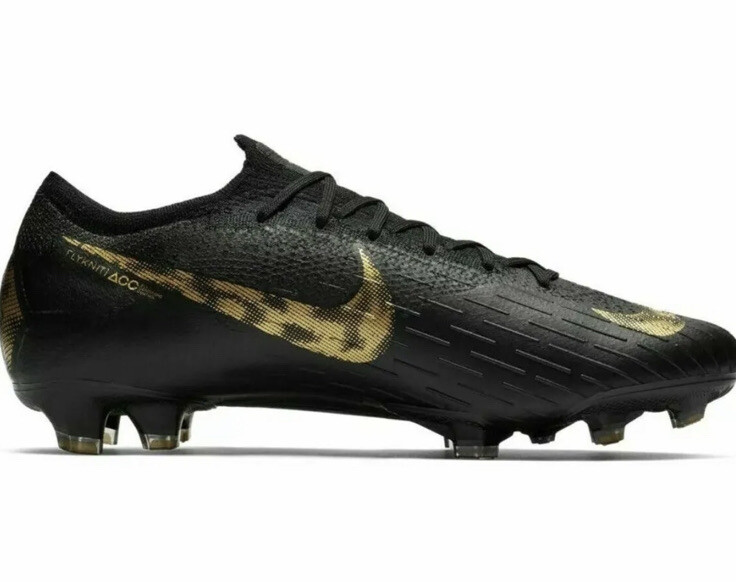 Nike Vapor 12 Elite FG Soccer Black Gold AH7380-077 Men's