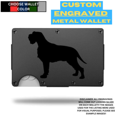 Wirehaired Pointing Griffon Laser Engraved Onto An Aluminum Wallet