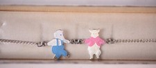 NOS Vintage American Beauty sterling silver pig elephant childs bracelet