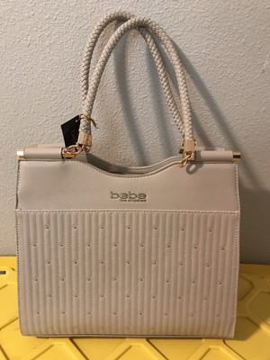 Bebe Los Angeles Aliah Stud Shopper Purse Beige Ebay