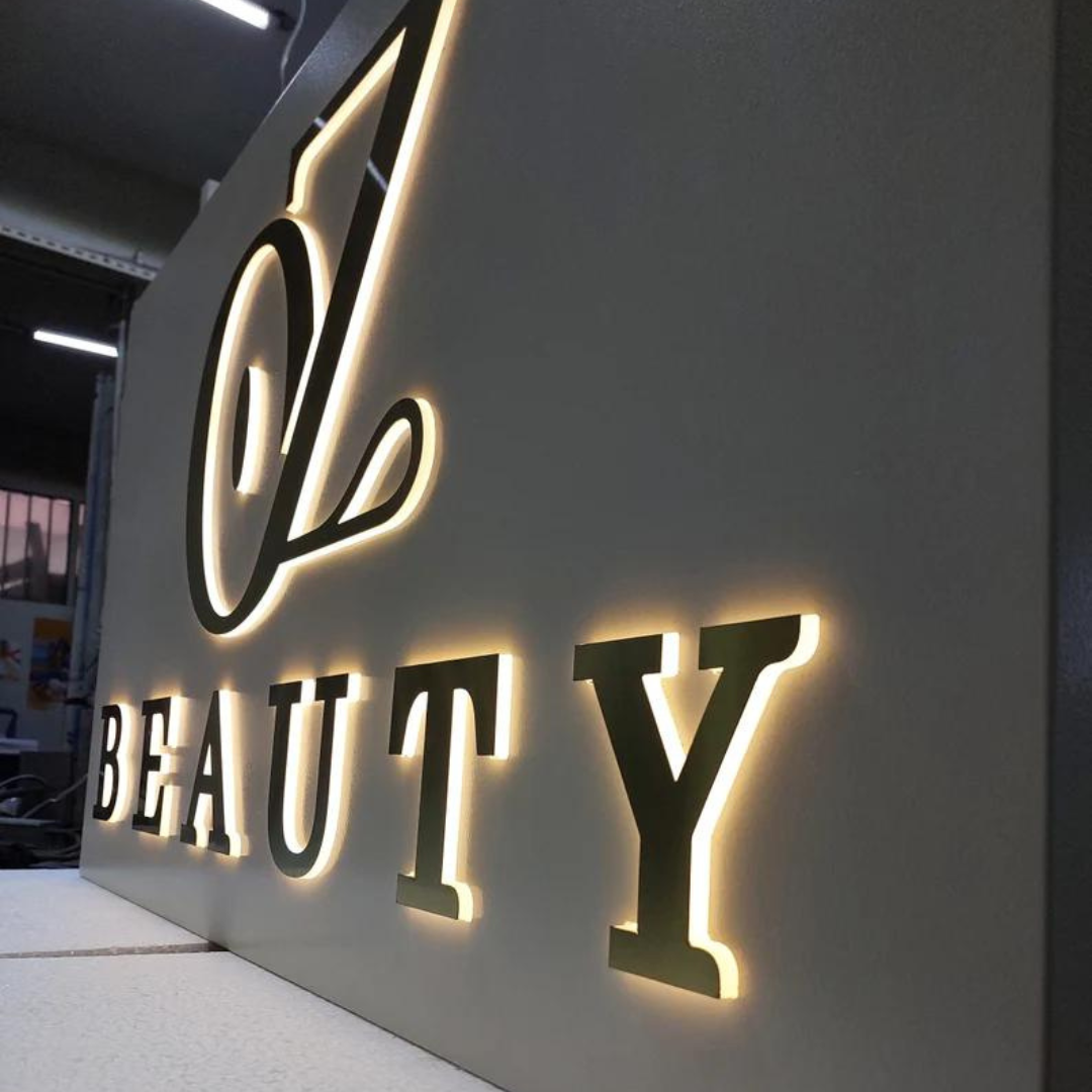 Custom 3D Metal Back Lit Letter Mirror Matte Glossy Polish Stainless ...