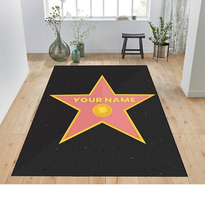 Hollywood Star Rug, Customized Rug, Personalized Gift Rug, Hollywood Decor