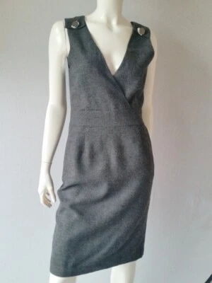 HALLHUBER Kleid Fischgrat mittelgrau-melange Gr.38=GB10***NEU** - Bild 1 von 4