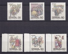 Liechtenstein 1989/90 Jesienne zwyczaje 2 kompl. Satzen niestemplowane bardzo ładne.