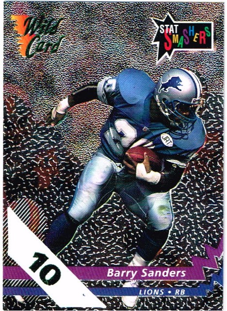1992 BARRY SANDERS WILD CARD STAT SMASHERS PROMO GEM 10 P1 LIONS EBay