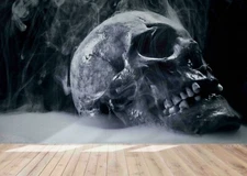 3D Skull Smoke Wallpaper Wall Mural Removable Self-adhesive Sticker4909