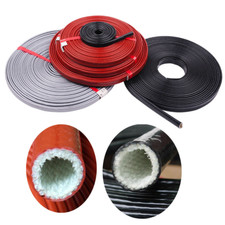 Silicone Coated Fibreglass Heat / Fire Sleeve 4mm - 70mm ID Protection Sleeving