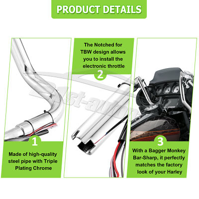 Kit Guidon Pré-câblé 14 Lignes Pour Harley Ultra Classic 2017-2020 - Chrome