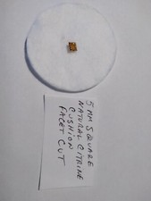 Natural Genuine Citrine 5mm Square Special Cushion Cut AAA Grade .62Ct.
