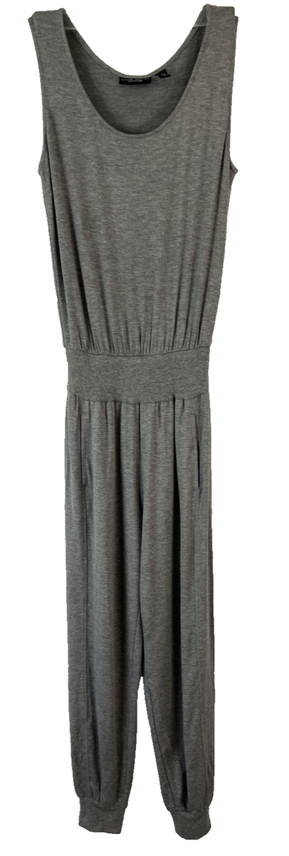 Susan Graver Weekend Jumpsuit Gray Knit PXXS Petite Maxi A399693 Women YM7