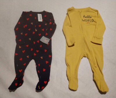 NWT Old Navy Rainbow Heart Footed Sleepers Pack 6-9 Months