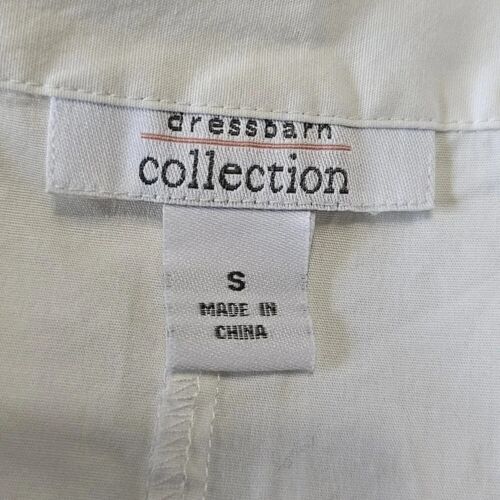 Dressbarn Size Small White Asian Korean Rose Floral Button Up Sleeveless Blouse - Picture 4 of 7
