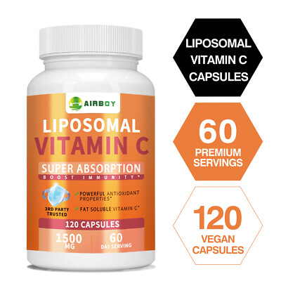 Liposomal Vitamin C Capsules 1500mg - High Absorption Fat Soluble Supplements