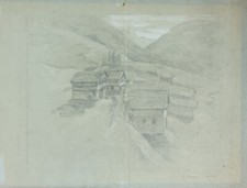 CIARDI EMMA (Venezia, 1879 - 1933) PAESAGGIO MONTANO carboncino e biacca prima 