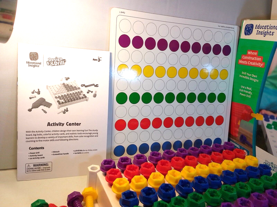 Design & Drill Activity Centre w/ Toy Screws Fine Motor 3+ Educational