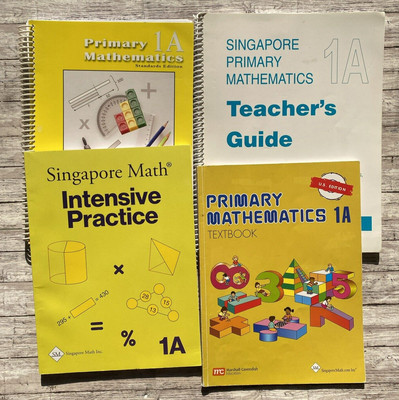 Singapore Math Primary Mathematics 1A Student Teacher LOT SET 1st Grade