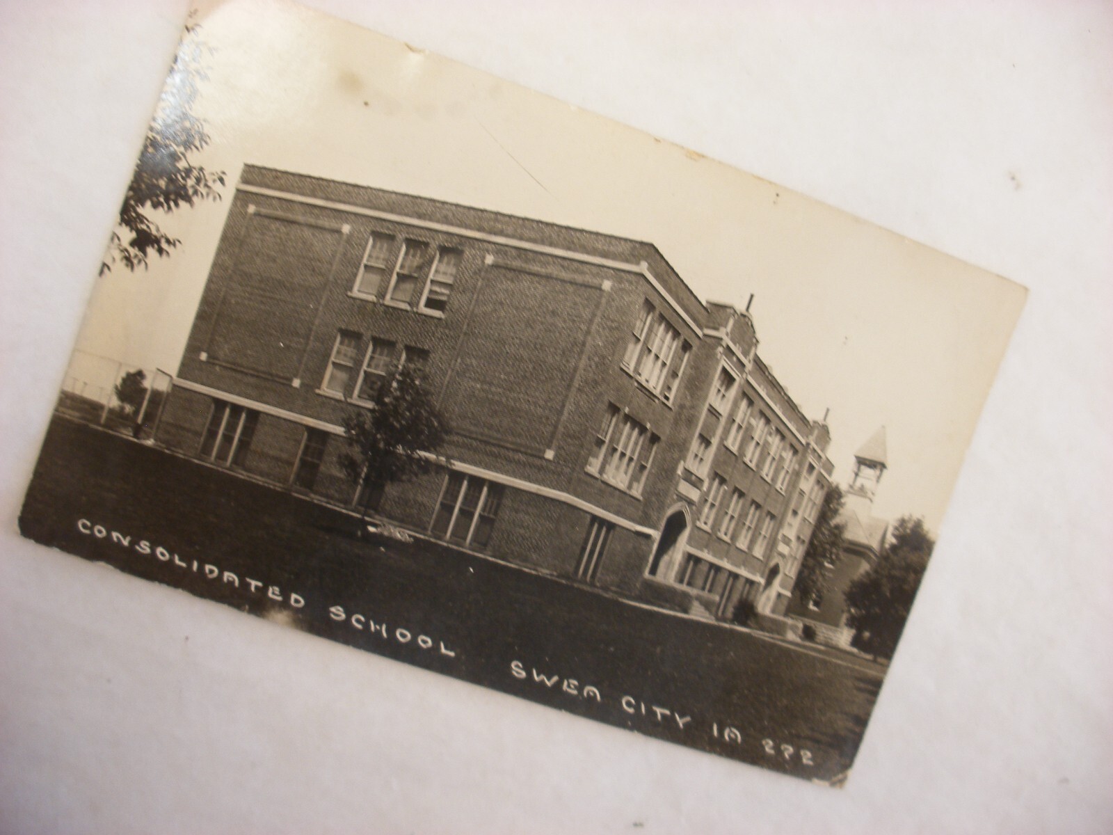 Real Photo Postcard RPPC Consolidated School Swea City Iowa IA 1924