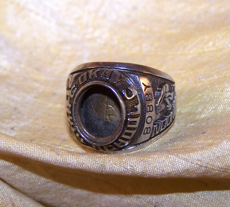 NICE Okay High School men's class ring, 2002, HJ Ultrium, sz 9 3/4 NO