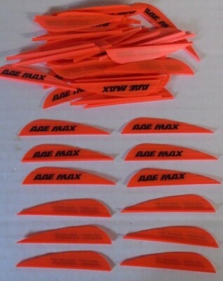 36- AAE Max Stealth 2.7'' FIRE ORANGE Vanes arizona archery equip arrow fletching