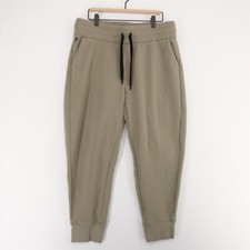 Public Rec Luxe Fleece Jogger Pants Womens 34/26 Sage Greenish Beige