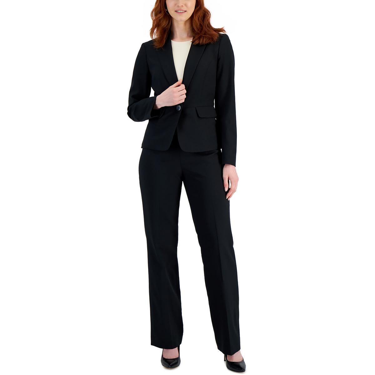 Le Suit Женское черное тканое однотонное рабочее платье Брюки Брюки 14 BHFO 8686