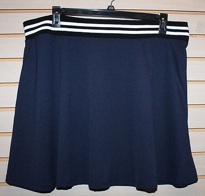 On Sale NEW WOMENS PLUS SIZE 3X NAVY BLUE FLARED FLOWY ATHLETIC SKATER TENNIS SKIRT