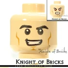 LEGO Minifigure Head LIGHT FLESH Male Dual Smile Smirk / Bared Teeth Red Eyes